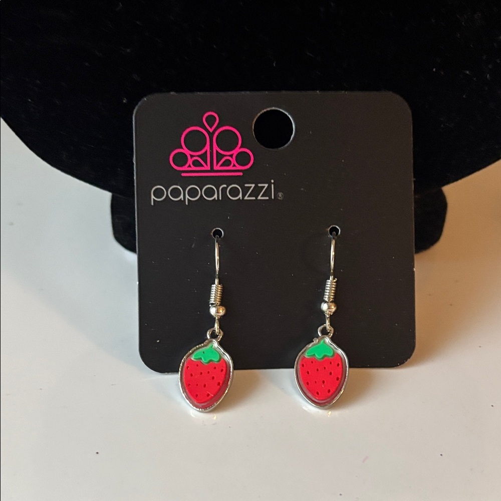 Paparazzi Red and Green Strawberry Earrings